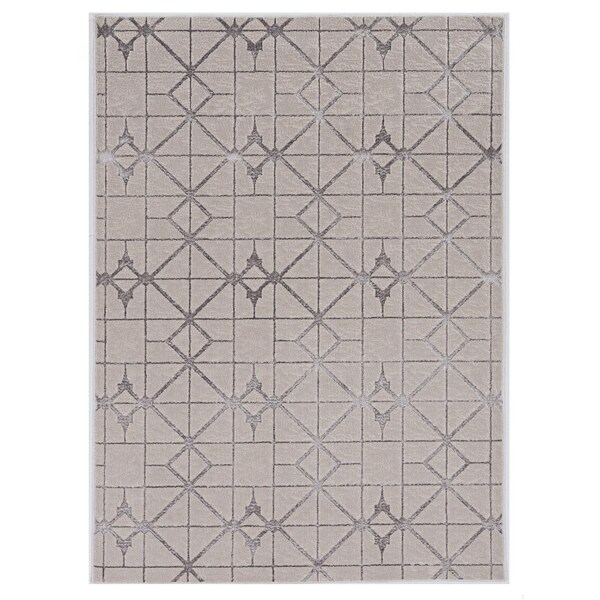 Homeroots 39 x 59 in. Ivory or Silver Polypropylene or Polyester Rug 375028 - main